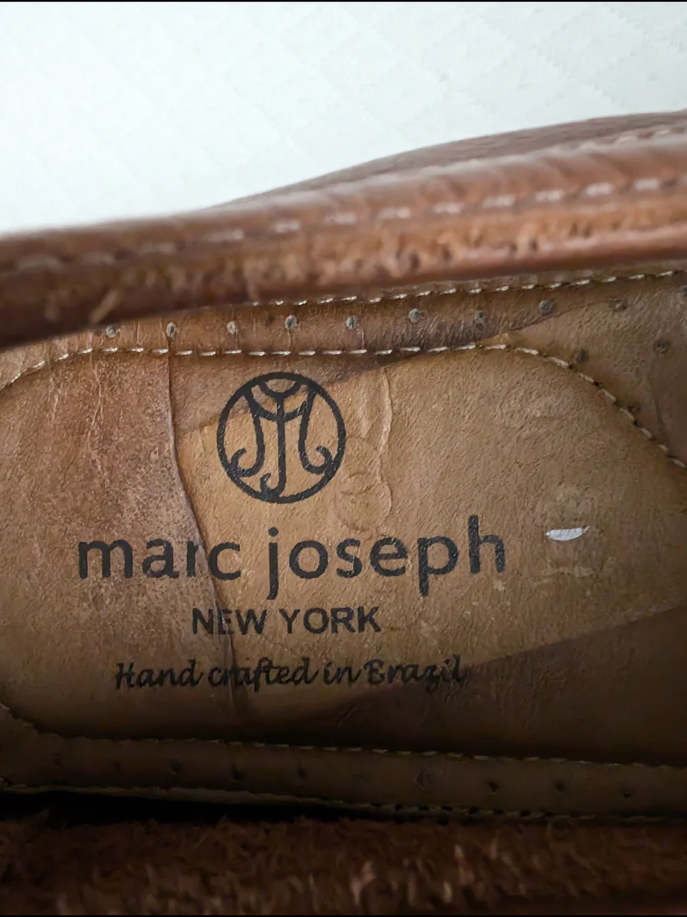 Marc Joseph Men's Chestnut Cognac Brown Leather Loafer Moccasin Buckle size 12